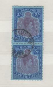 Bermuda KGVI 1938 2/- Vertical Pair VFU J5018