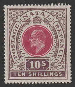 NATAL 1902 KEVII 10/- deep rose & chocolate.