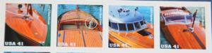 2007 sheet of 41 cent stamps Vintage Mahogany Speedboats Sc #4160-3