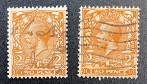 Great Britain #162 + #190 King George V (1912 vs 1924 variation)