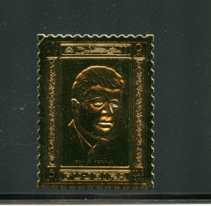 FUJEIRA  JOHN F. KENNEDY PERF GOLD FOIL STAMP MINT NH