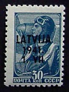 Rusian stamp overprinted LATVIA / 1941 / 1. VII, Michel 5