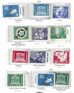 UNITED NATIONS UNESCO 1954-1960 INTERNATIONAL BOOKLET ISSUES INCLUDING US, UK