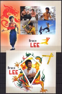 Madagascar 2018 Cinema Actor Bruce Lee Imperf. Sheet + S/S MNH