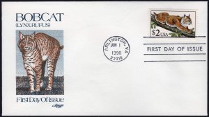 SC#2482 $2.00 Bobcat FDC: Artmaster (1990) Unaddressed