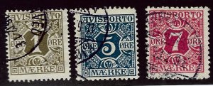 Denmark SC P1-P3 Used F-VF hr SCV$17.50...Very Collectible!