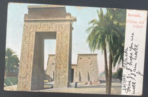 1906 Wasta Egypt Picture Postcard Cover To Wetley England Phylon And Temple