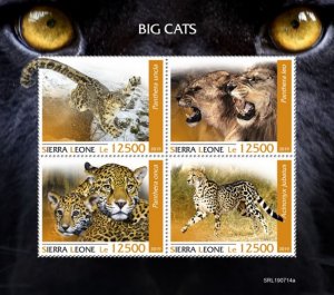 SIERRA LEONE - 2019 - Big Cats - Perf 4v Sheet - MNH