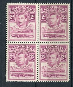 BASUTOLAND; 1938 early GVI issue fine Mint hinged 2d. BLOCK of 4