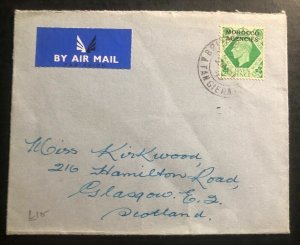 1946 Tangier Morocco British Agencies Airmail Cover to Glasgow Scotland