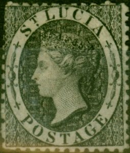 St Lucia 1864 (1d) Black SG11 Fine MM