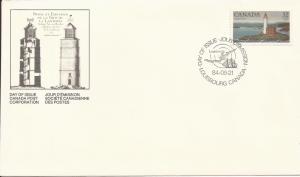 1984 Canada FDC Sc 1033 - Canadian Lighthouses - 1 - Fisgard, BC 1860