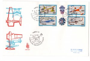 Italy 1981 Aeronautical construction block on FDC venetia travelled