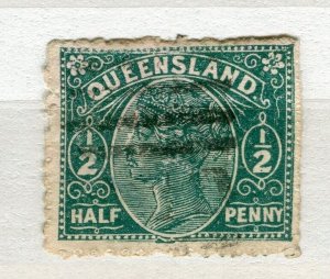 QUEENSLAND; 1882-83 early classic QV issue fine used Shade of 1/2d. value