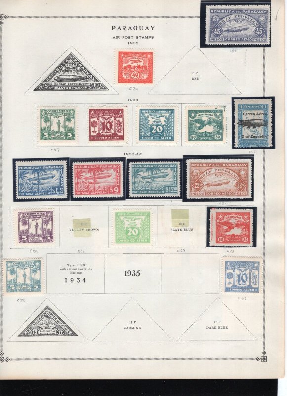 HS&C: Paraguay BoB Stamp Lot Approx Cat $135 Airmail,Semi-post , Interior Office