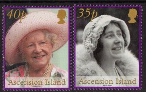 Thematic stamps ascension 2002 QUEEN MOTHER 848/9 mint