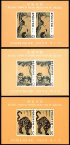 Korea 718a-20a s/s set/3 imperf mnh 1970 Korean paintings