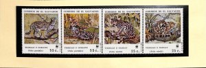 El Salvador WWF World Wild Fund for Nature MNH stamps the Ocelot wild cats