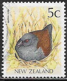 New Zealand 919 Used - Bird - Spotless Crake