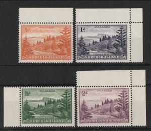 NORFOLK ISLAND 1947 Ball Bay white paper set ½d, 1d, 1½d & 2d. MNH **.