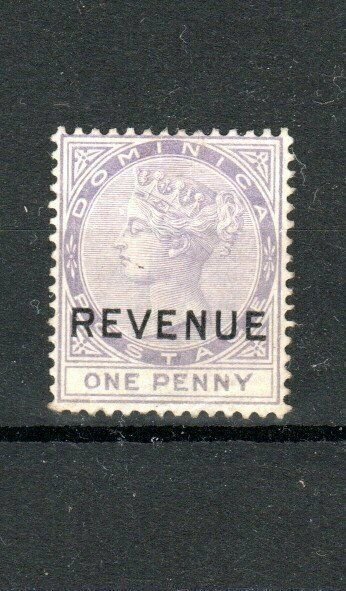 Dominica 1879-88 1d Postal Fiscal REVENUE opt MH  