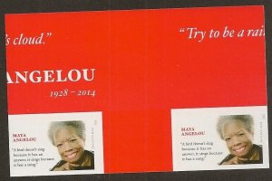 US 4979a Maya Angelou imperf NDC vert gutter margin pair U MNH 2015