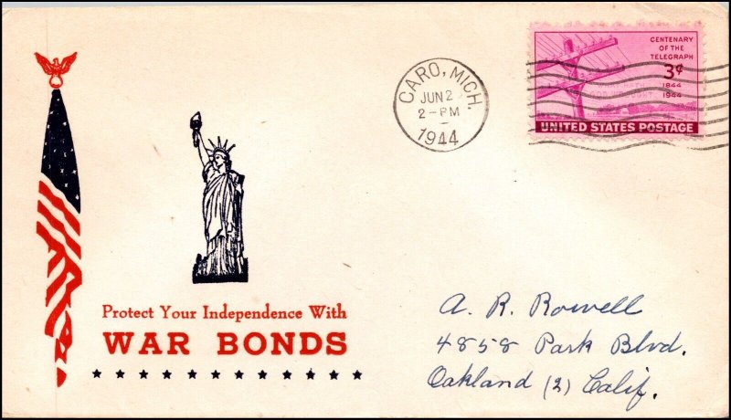 2 Jun 1944 WWII Patriotic Cover Protect Your Independence Liberty Sherman 6354