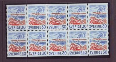 Sweden Sc758a 1967 Rocky Isles Blooming stamp bklt pane NH