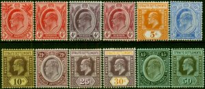 Straits Settlements 1906-10 Set of 12 to 50c SG153-164 Fine MM