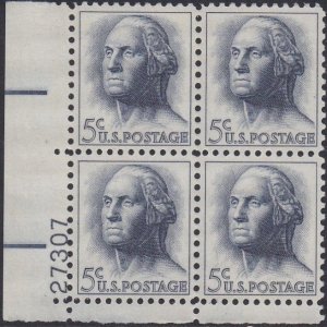 1213 Washington Plate Block MNH
