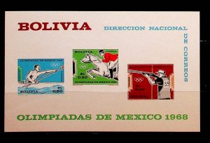 BOLIVIA Sc 520a NH SOUVENIR SHEET OF 1969 - OLYMPICS