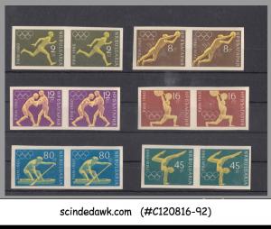 BULGARIA - 1960 XVIIth OLYMPIC GAMES, ROME '60 - 6V PAIRS IMPERF & RARE