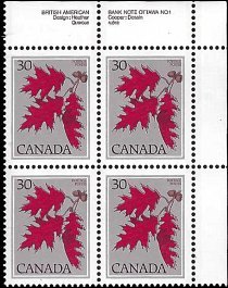 CANADA   #720 MNH UPPER RIGHT PLATE BLOCK  (2-2)