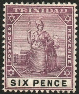 TRINIDAD-1905 6d Dull Purple & Black Sg 139 MOUNTED MINT V48560