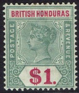 BRITISH HONDURAS 1891 QV $1