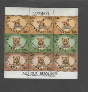 GUYANA  1986 CONSERVES ALL OUR RESOURSES  MINT  VF NH  O.G SHEET 9 (GUY1  )