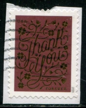5519 US (55c) Thank You SA,  used on paper
