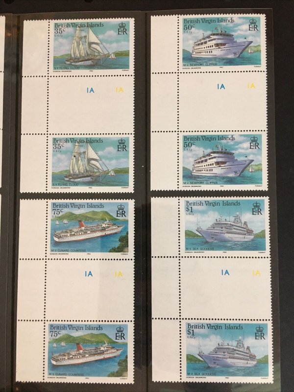 1986 Virgin Islands Sc# 524-7, Cruise Ships Gutter Pairs