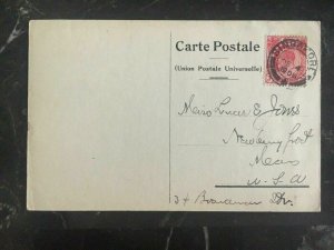 1908 Singapore Picture Postcard Cover To New York Usa Nederland Royal Mail Line