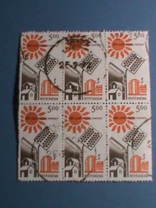 INDIA 1988-SC#1200  SOLAR ENERGY USED BLOCK OF 6 VF WE SHIP TO WORLD WIDE