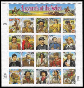 PCBstamps   US #2870 Sheet $5.80(20x29c) Legends / West, RECALLED, MNH, (1)