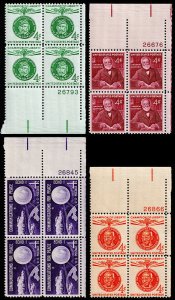 United States Scott 1168,1171,1173,1174 Plate Blks of 4 (1960-61) Mint NH F-VF A