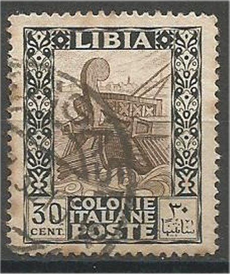 LIBYA, 1924, used 30fr Ancient Galley Scott 54 | Africa - Libya ...