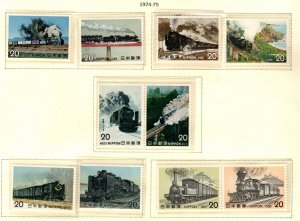 JAPAN  Scott 1192-1197 MH* Steam Locomotive stamp set