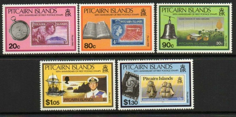 PITCAIRN ISLANDS SG380/4 1990 50th ANNIV OF PITCAIRN ISLANDS STAMPS MNH