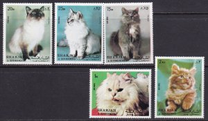 Sharjah (1972) #Michel #1030A-4A MNH; beautiful cats complete set