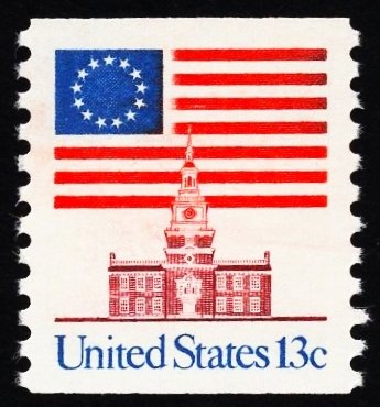 US 1625 MNH VF 13 Cent Flag Over Independance Hall
