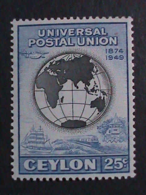 ​CEYLON- 1949  SC #304-6  73 YEARS OLD- 75TH ANNIVERSARY OF UPU MH-RARE VF