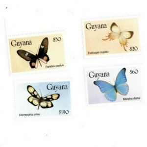 Guyana - 1994 - Butterflies - Set of Four stamps - MNH (Scott#2819-26 Part 1)