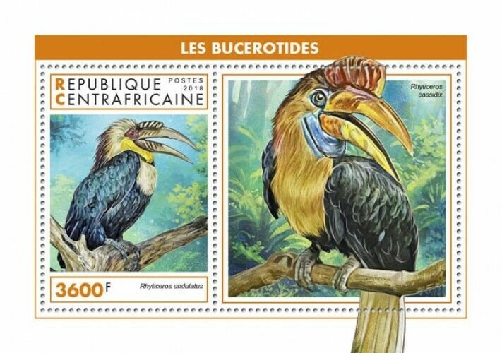 HERRICKSTAMP NEW ISSUES CENTRAL AFRICA Hornbills S/S